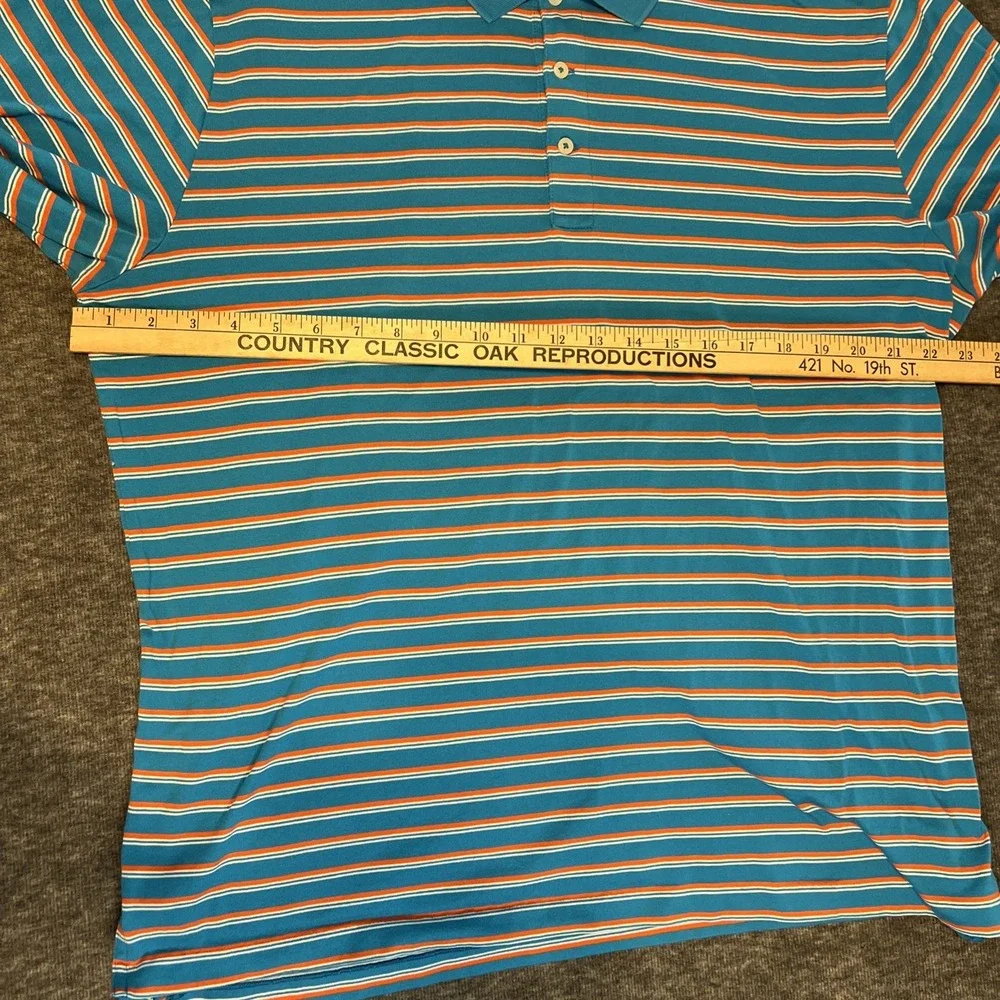 Polo Golf Ralph Lauren Men's Large Casual Work Shirt 100% Pima Cotton Striped‎